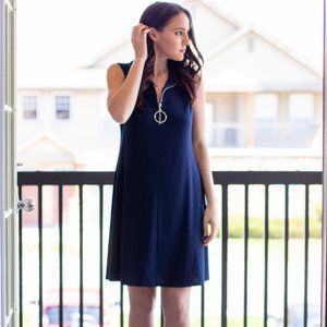 Retro Blue Shift Dress